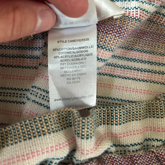 Corey Lynn Calter Striped Off-Shoulder Dress Womens Medium - Picture 4 of 4